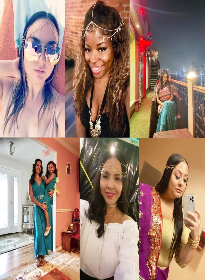 Honbay Metal Gold Sequins Head Chain Headchain Festival Party Halloween Prom Costume Adjustable Alloy Hair Jewelry Fashion Headbands Headpieces - Wedding & Festival Accessories - Image 4