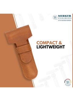 Merkur MERKUR Leather Razor Case - Brown Cowhide, Fits All MERKUR Razors Except 24001, Up to 110 mm  - Image 3