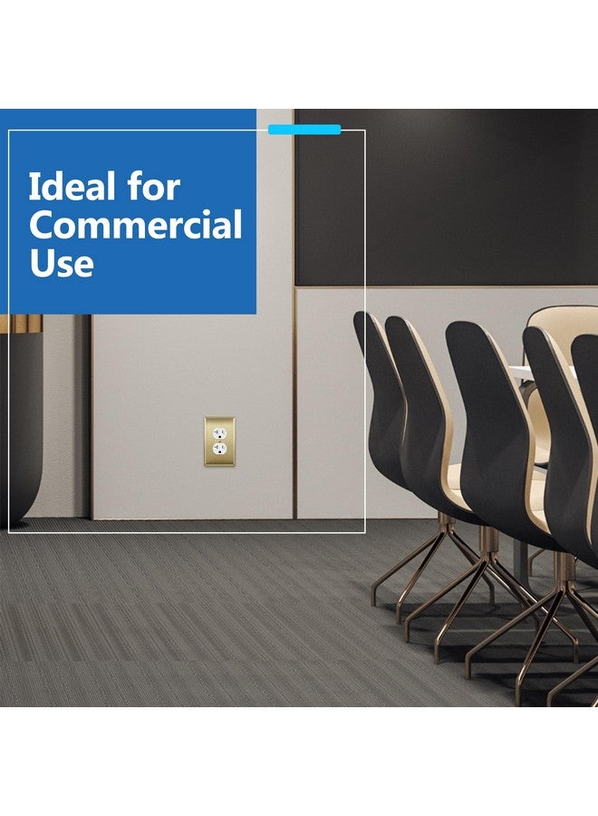 LIDER Duplex Receptacle Metal Wall Plate, Stainless Steel Outlet Cover, Corrosion Resistant, Mid-Size 1-Gang 4.88" x 3.11", 201 Stainless Steel, LMWP-21M-BB, Brushed Brass - Image 4