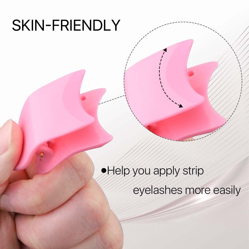 Miuffue Eyelash Applicator Tool 35mm Width Lash Applicator Clip, 1PCS Eyelash Tweezers for False Lashes, Pink - Image 3