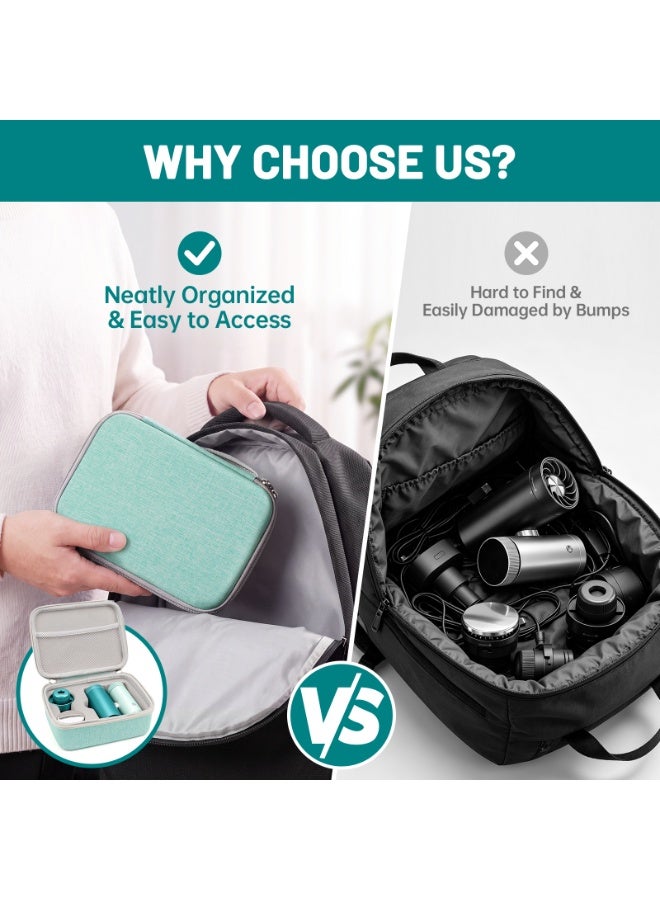 Portable Travel Case Compatible with Shark ChillPill 3-in-1 Fan, EVA Hard Shell, Waterproof Protective Holder, Fan Accessories for Commuting, Travel Storage Bag (Fan not included) - Image 4