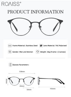 roaiss 3-in-1 Magnetic Polarized Clip-On Sunglasses Set, Blue Light Blocking Glasses with Magnetic Polarized Lens and Magnetic Night Vision Lens, Versatile Eyewear for Day and Night Use for Men and Women  - Image 3