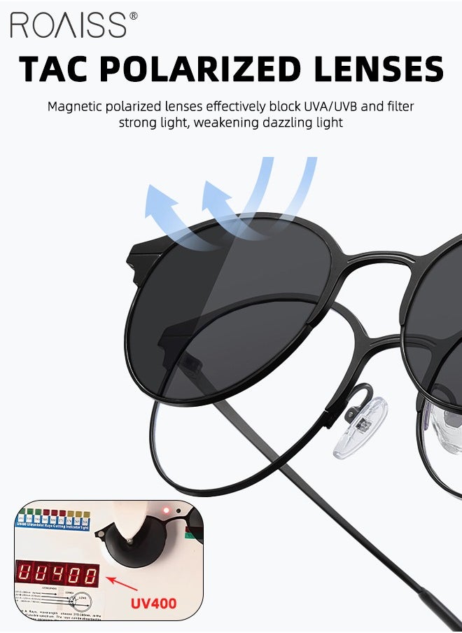 roaiss - 3-in-1 Magnetic Polarized Clip-On Sunglasses Set, Blue Light Blocking Glasses with Magnetic Polarized Lens and Magnetic Night Vision Lens, Versatile Eyewear for Day and Night Use for Men and Women - Image 1