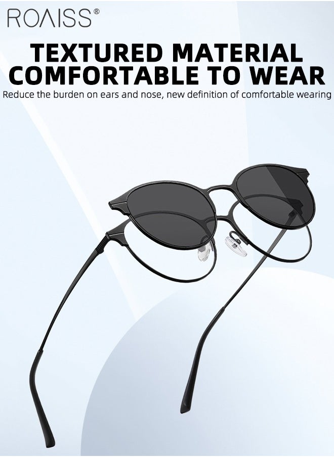 roaiss - 3-in-1 Magnetic Polarized Clip-On Sunglasses Set, Blue Light Blocking Glasses with Magnetic Polarized Lens and Magnetic Night Vision Lens, Versatile Eyewear for Day and Night Use for Men and Women - Image 1
