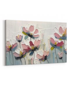 LOWHA Canvas Wall Art Stretched Over Wooden Frame with Colourful Flowers Abstract Painting  - Image 4