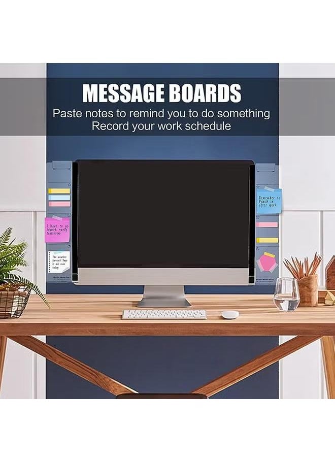 2 Pcs Monitor Memo Board, Acrylic Message Memo Boards, Message Memo Holders Notes Boards Reminder Phone Holder for Office & Home Desktop Organizer, Left & Right