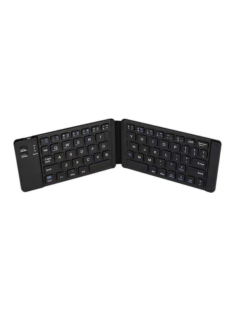 Generic - Foldable Bluetooth Keyboard Folding Wireless Portable Keyboard with Numeric Keypad USB-C Rechargeable for iOS Android Windows System Laptop Tablet Smartphone Device - Image 1
