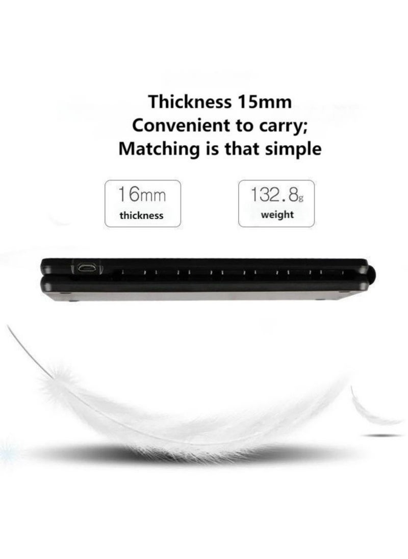 Generic - Foldable Bluetooth Keyboard Folding Wireless Portable Keyboard with Numeric Keypad USB-C Rechargeable for iOS Android Windows System Laptop Tablet Smartphone Device - Image 1