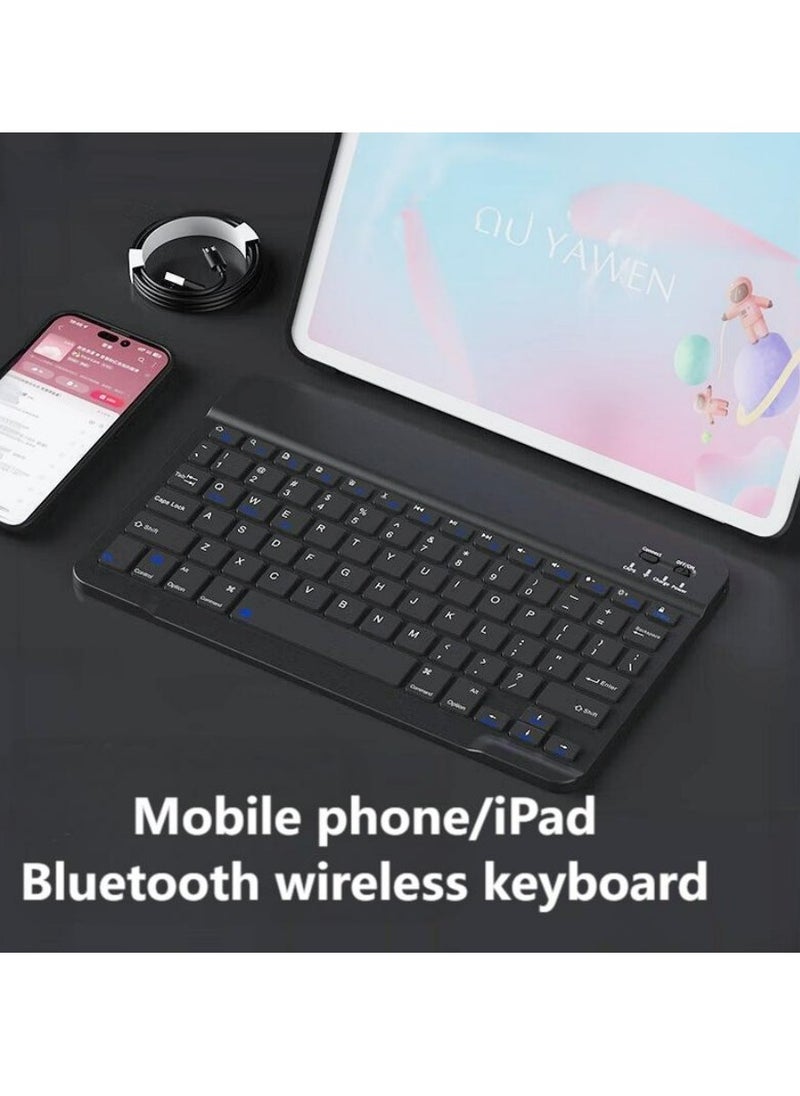 Generic - Foldable Bluetooth Keyboard Folding Wireless Portable Keyboard with Numeric Keypad USB-C Rechargeable for iOS Android Windows System Laptop Tablet Smartphone Device - Image 1