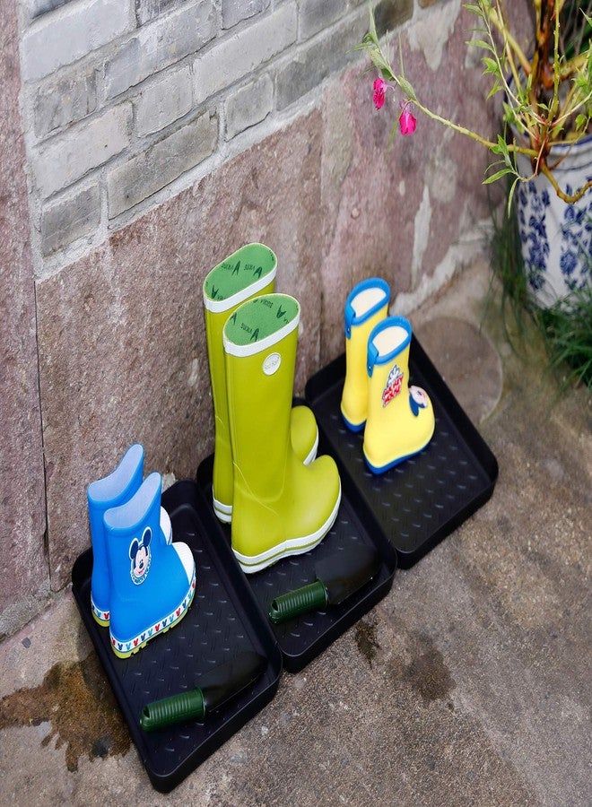 QPEY Boot Mat Tray, 3 Pack Black Multi-Function 13.7" x 10.8" x 1.2" Boots Drying Pad, Dog or Cat Bowl Pad, Garden- Mudroom, Entrance Passage, Garage-Indoor and Outdoor - Image 3