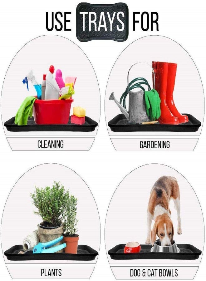 QPEY Boot Mat Tray, 3 Pack Black Multi-Function 13.7" x 10.8" x 1.2" Boots Drying Pad, Dog or Cat Bowl Pad, Garden- Mudroom, Entrance Passage, Garage-Indoor and Outdoor - Image 4