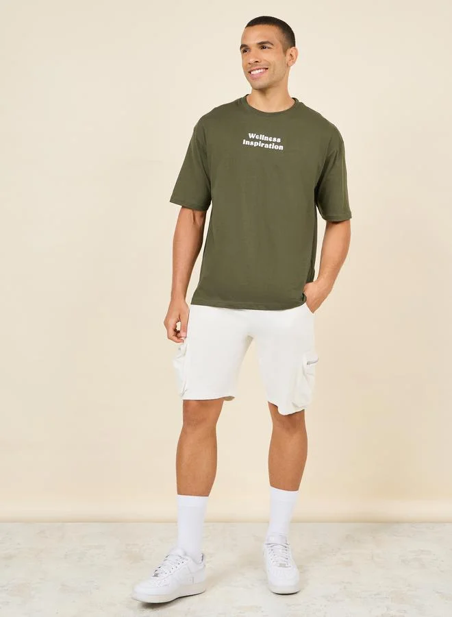 Styli Oversized Front and Back Wellness Print Jersey T-shirt