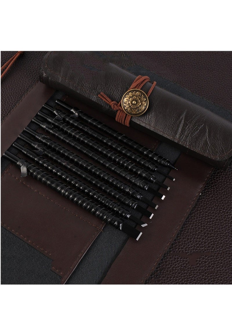 Y&D Stone Carving Tool Set of 8 Wood Tools Kit Knife Seal Engraving Tungsten Steel Chisels for DIY Art Craft Clay Carpentry  - Image 1