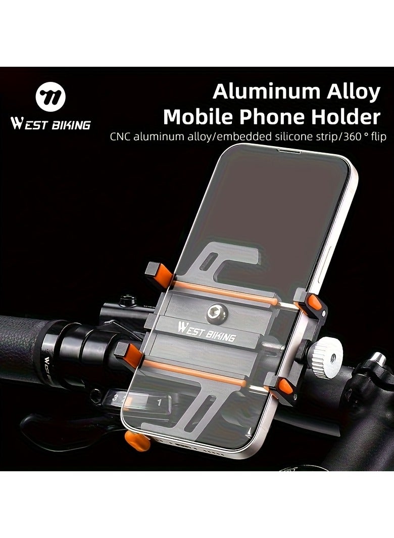 WEST BIKING Bike Phone Holder - 360° Rotatable Aluminum Alloy Mount, Universal Adjustable Cage for Cycling/Motorcycle/E-Bike, Secure Grip for 4-6.5" Phones Wide - Image 2