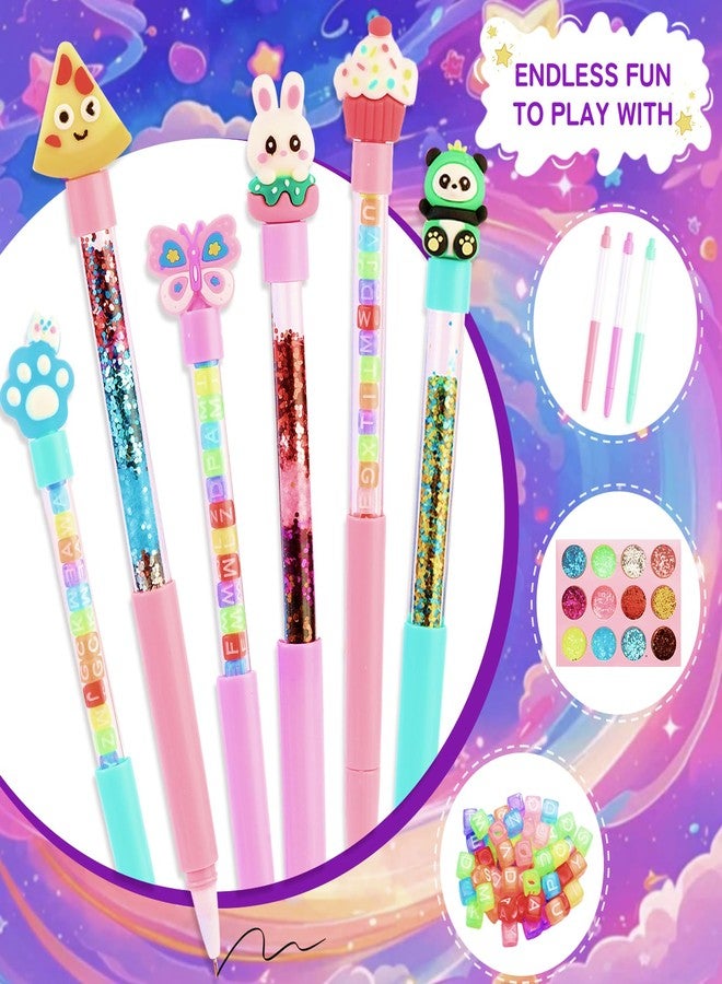 Ulema 65Pcs Cute DIY Pen Making Kit Christmas Gifts, Create 12 Plush and Floating Pens, Creative Arts and Crafts (Style2) - Image 4