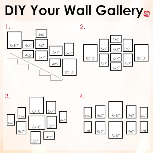 FIXSMITH 10 Pack Natural Picture Frames Collage Wall Decor for Mounting or Tabletop Display, Gallery Wall Frame Set with Two 8x10 Natural Frames, Four 5x7 and Four 4x6 Frames, Multi-Pack Photo Frame Set - Image 3