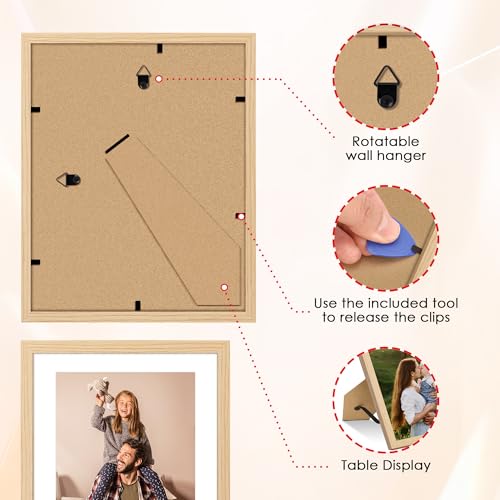 FIXSMITH 10 Pack Natural Picture Frames Collage Wall Decor for Mounting or Tabletop Display, Gallery Wall Frame Set with Two 8x10 Natural Frames, Four 5x7 and Four 4x6 Frames, Multi-Pack Photo Frame Set - Image 5