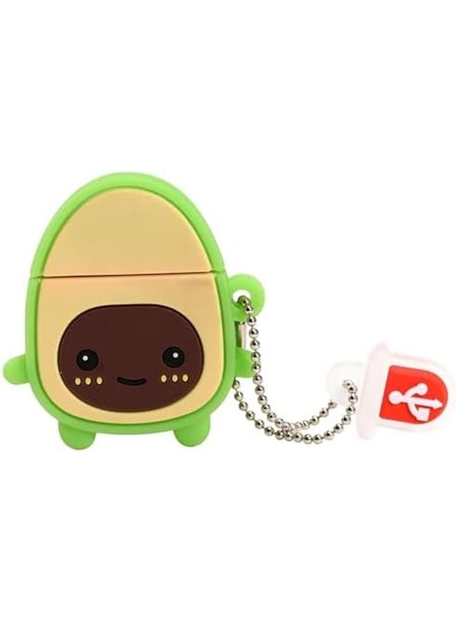 Avocado Cartoon USB Flash Drive 8GB Green Key Chain Memory Stick - Image 1
