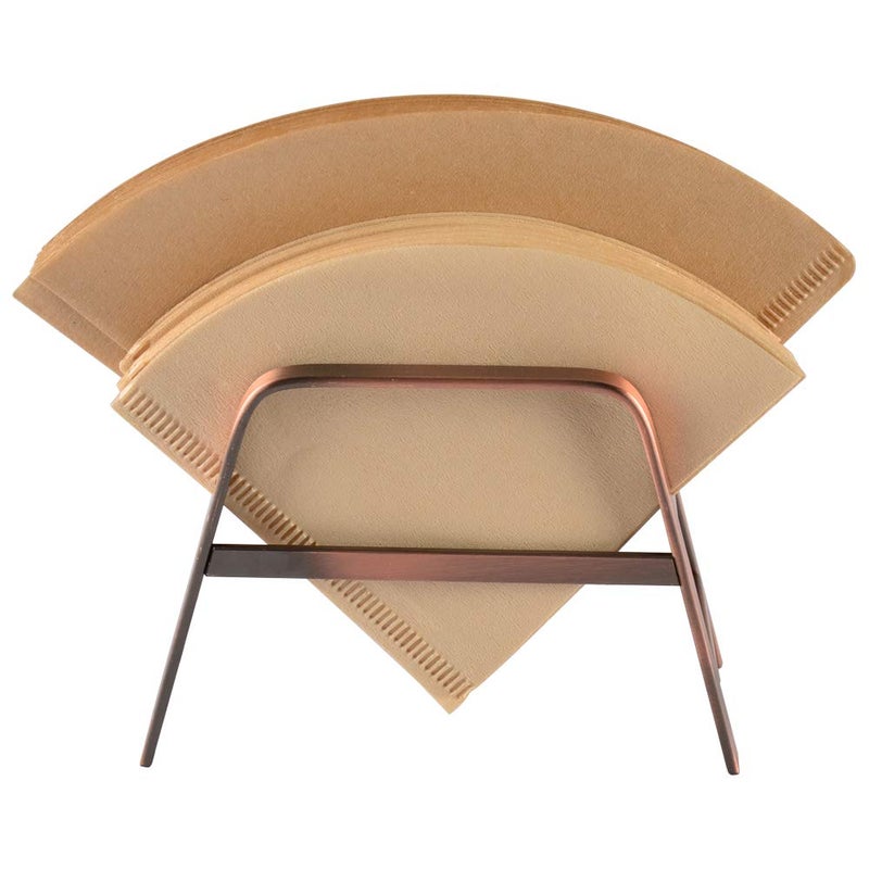 CAFEMASY Retro Copper Coffee Filter Paper Holder Rack Stand for Home Kitchen Cafe Bar Cone Coffee Filters Storage - Image 5