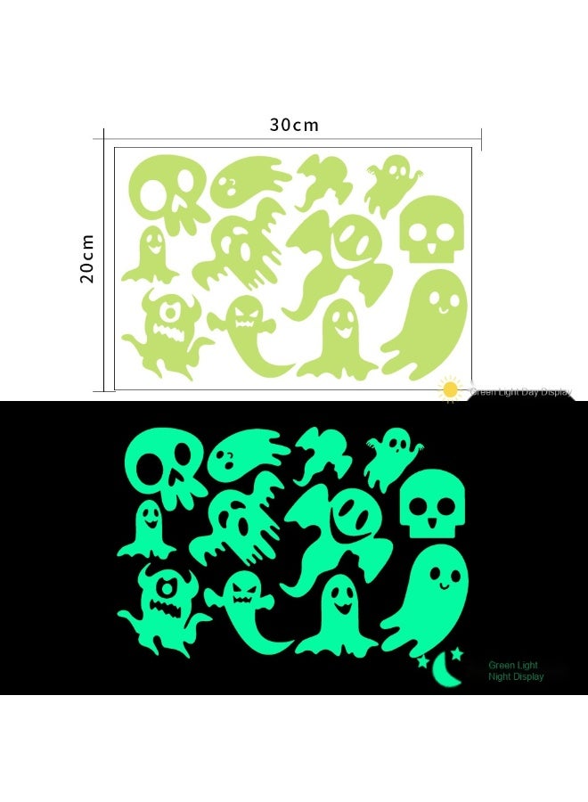 NIBEMINENT Glow-in-the-Dark Halloween Ghost Wall Stickers - Add a Touch of Mystery to Your Child's Room
