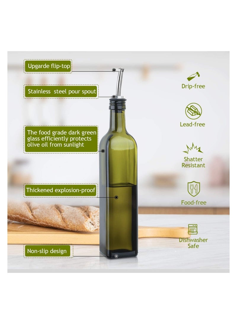 MMG 17oz/500ML Olive Oil Dispenser Bottle for Kitchen, Premium Oil and Vinegar Cruet, Oil and Vinegar Dispenser Set with Pourers, Funnel,  - Image 4