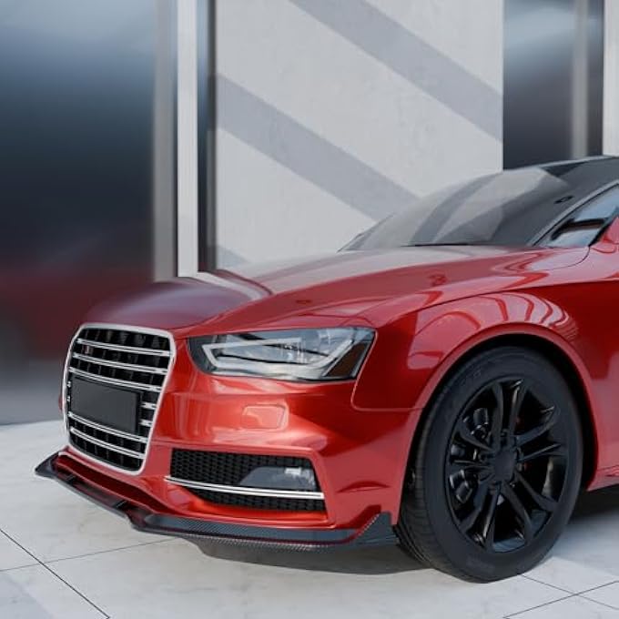 NARPES Front Bumper Lip Splitter for Audi S4 B8.5 A4-S-line 2013-2016 + A4 B8 B8.5 2008-2016 Spoiler Body kit Accessories (Carbon Fiber Look) - Image 2