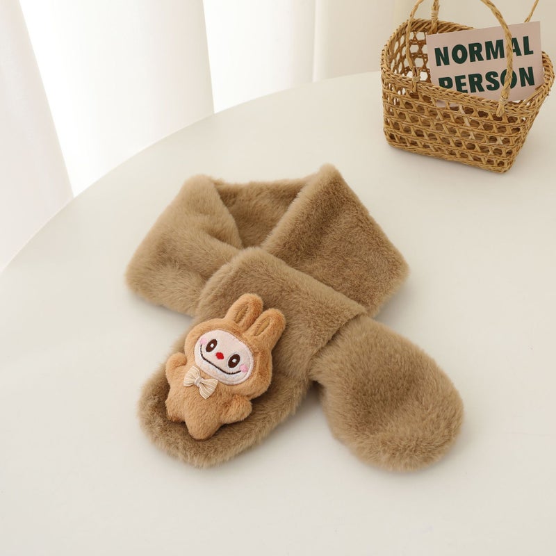 Children'S Scarf Cartoon Baby Scarf For Boys And Girls Warm Thickened Plush Scarf For Children - Image 1