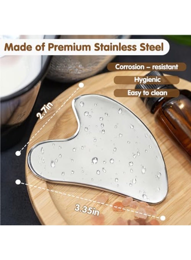 Face Massage Roller Stainless Steel for Body, Face, Neck and Eyes, Durable Gua Sha, Gua Sha Skin Care Gift Stainless Steel for Women wrinkle and anti-aging - Image 4