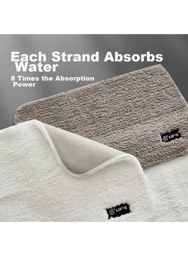 Bululom Home Bathroom Absorbent Foot Mat, Bathroom Entrance Carpet, Elegant Gray, 60*90cm - Image 3