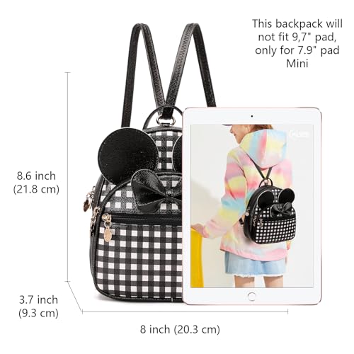 KL928 Girls Mini Backpack Bowknot Polka Dot Cute Small Daypacks Convertible Shoulder Bag Purse for Women - Image 2