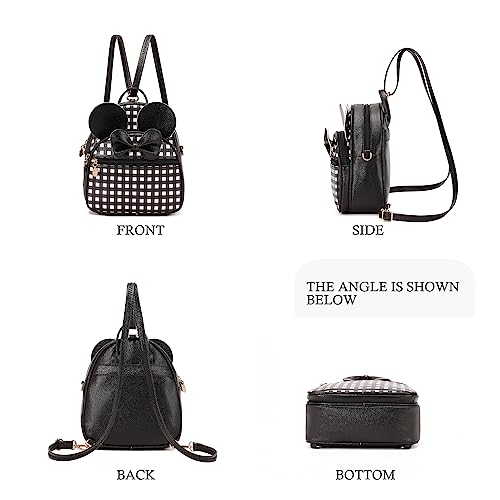 KL928 Girls Mini Backpack Bowknot Polka Dot Cute Small Daypacks Convertible Shoulder Bag Purse for Women - Image 5