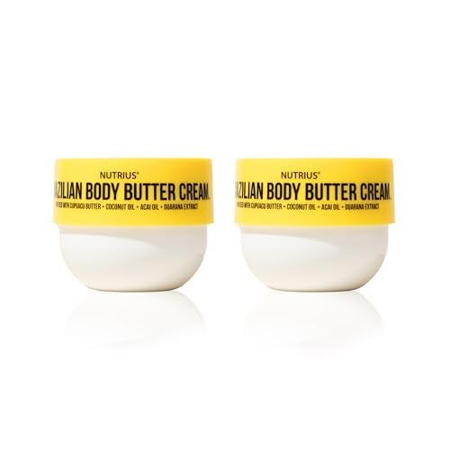 Nutrius  Brazilian Body Butter Cream 2Pack  Smooth FastAbsorbing NonGreasy  Infused With Cupuacu Butter