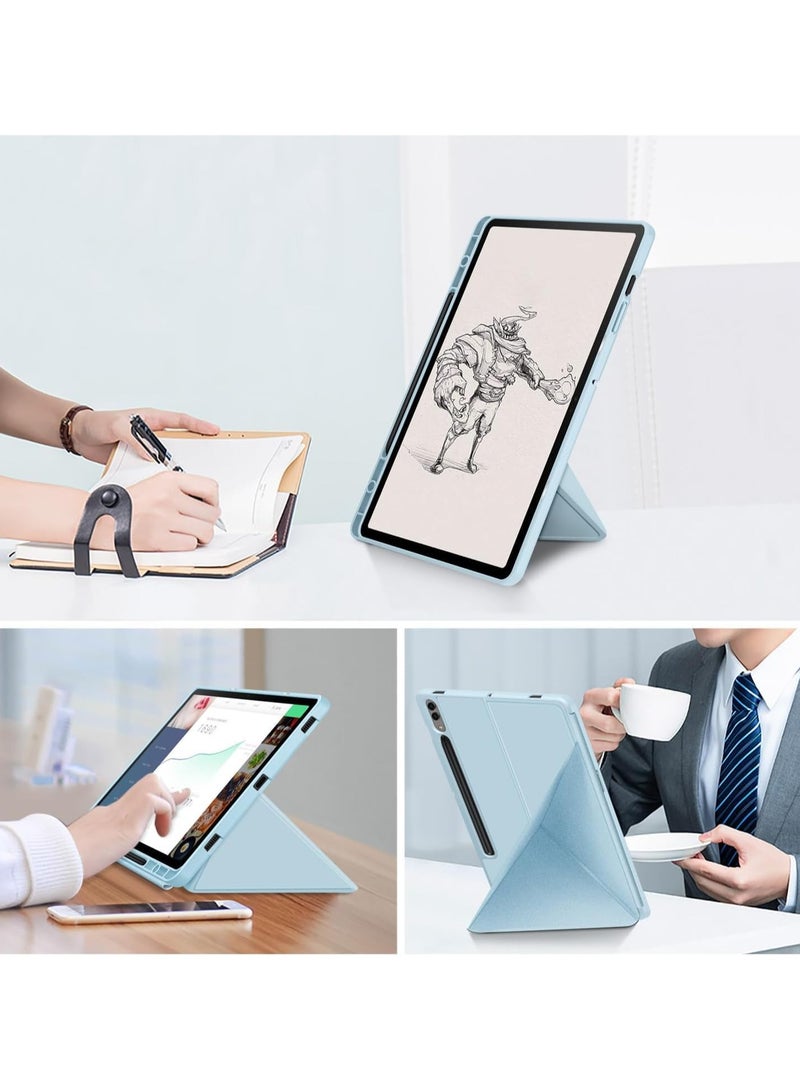 general Compatible with Galaxy Tab S9 Tablet Case (2023 Release), Smart Stand, Pencil Holder, Shockproof Slim Lightweight Leather Cover, Modern Abstract Design - Image 5