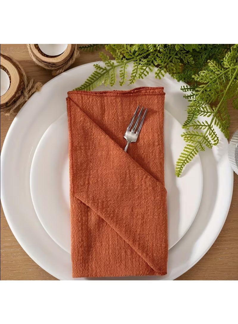 Cloth Napkins 6Pcs 42cm*42cm Solid Color Bohemian Style Napkins, Simple and Rustic Square Cloth Napkins, Suitable for Wedding, Dinner, Buffet, Birthday Party and Festival Table Decoration - Image 4