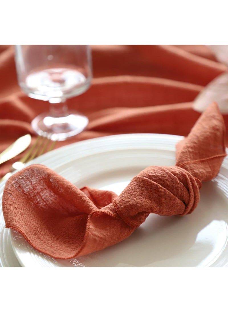Cloth Napkins 6Pcs 42cm*42cm Solid Color Bohemian Style Napkins, Simple and Rustic Square Cloth Napkins, Suitable for Wedding, Dinner, Buffet, Birthday Party and Festival Table Decoration - Image 5