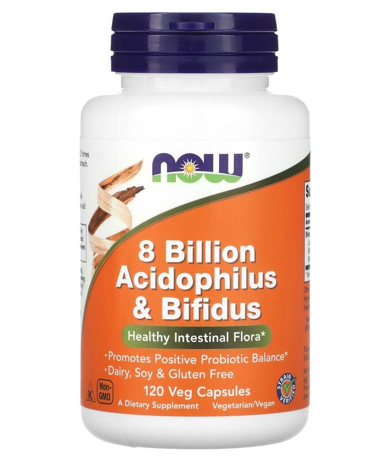 now 8 Billion Acidophilus & Bifidus 120 Veg Capsules