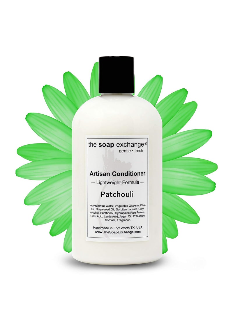 The Soap Exchange Hair Conditioner - Patchouli Scent - Hand Crafted 12 fl oz / 354 ml Natural Artisan Hair Care, Sulfate & Paraben Free, Nourish, Moisturize, & Protect. Made in the USA. 