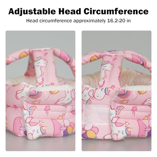 REFLYAWAY Baby Head Protector Baby Helmet for Crawling Walking, No Bumps Safety Head Adjustable Protective Cap for Walking, Playing (Unicorn) - Image 2