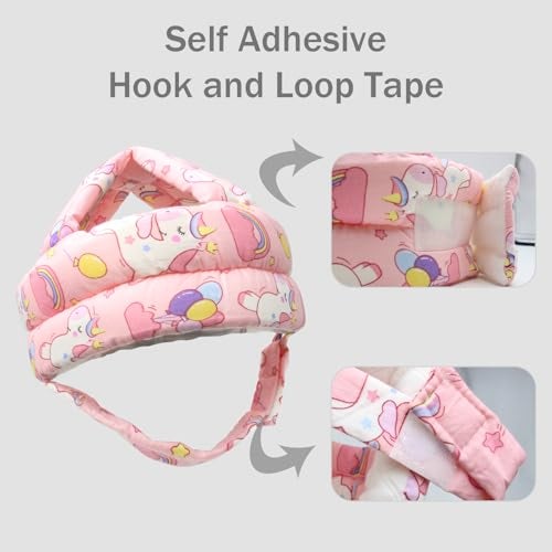 REFLYAWAY Baby Head Protector Baby Helmet for Crawling Walking, No Bumps Safety Head Adjustable Protective Cap for Walking, Playing (Unicorn) - Image 3