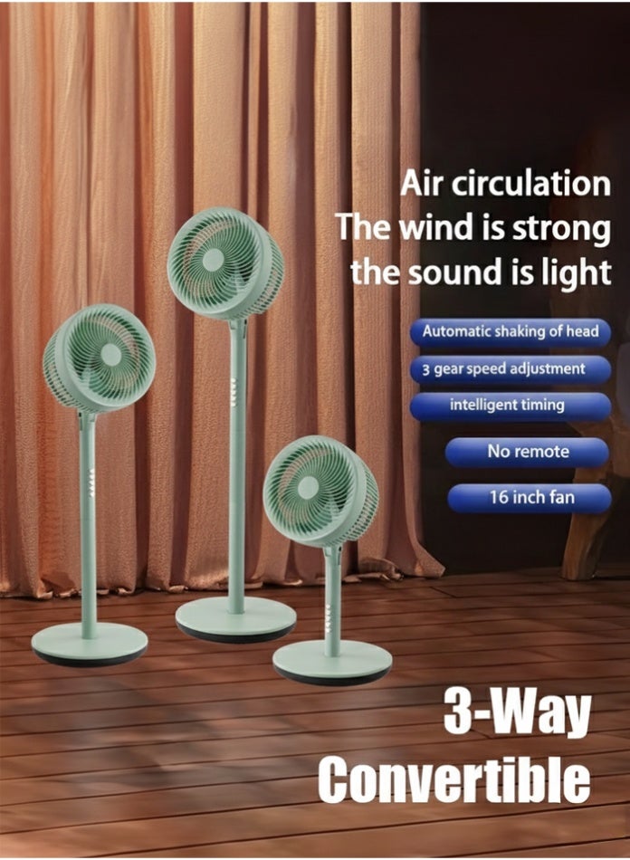 MODI 16" Pedestal Fan 3-Speed Circulating Floor Fan, Oscillation,Adjustable Height, Quiet Cooling Stand Fan Home & Office - Image 1