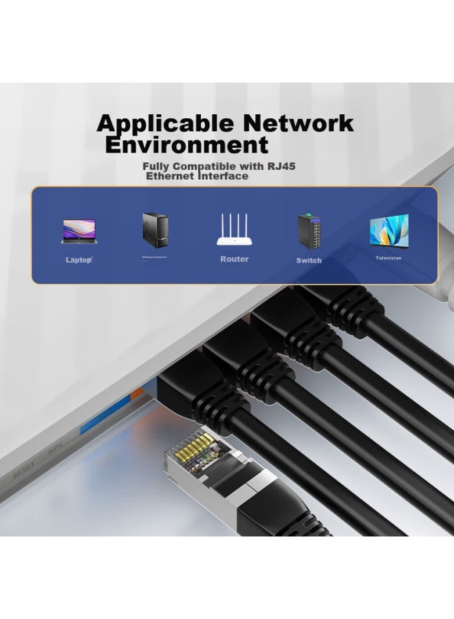 Ult-unite Cat7 Gigabit Ethernet Cable, 10 Gigabit Network High-speed Connection Cable, Crystal Head, Pure Copper, Double Shielding, Engineering Grade, For Home Computer, Broadband Router, Monitoring, Finished Patch Cord, 0.5 Meter - Image 2