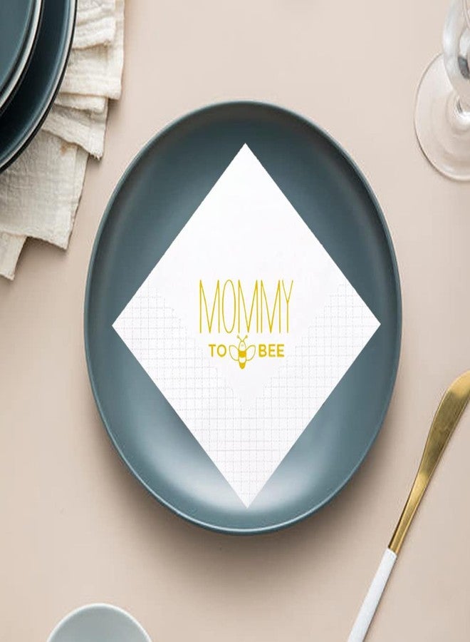 Geloar Mommy To Bee Cocktail Napkins, 100 Pack Gold Mommy To Bee Party Supplies Paper Napkins in Bulk for Baby Shower Gender Reveal Baby Welcome Party Gifts | 2-Ply, 5x5 Inches - Image 4