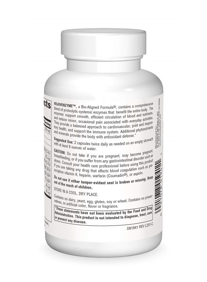 Source Naturals RejuvenZyme - For Heart, Joint & Immune Support - 120 Capsules - Image 2