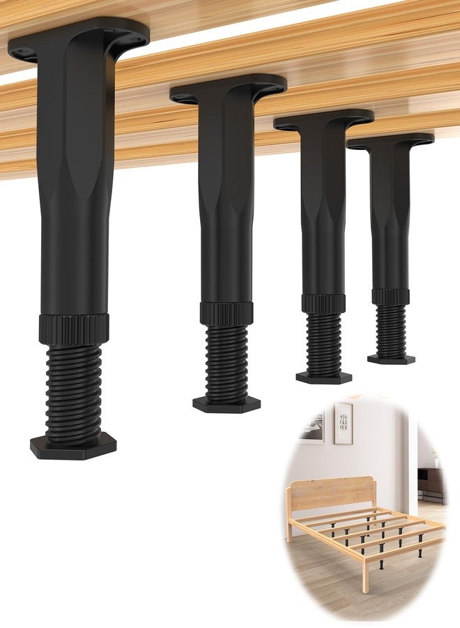 Yuleimy Adjustable Height Bed Support Legs, 4 PCS (8.3-14.5 Inch) Plastic Center Support Legs for Queen King Bed Frame & Slats, Non-Scratch Floor Protectors, Quiet Bed/Furniture Leg Replacement Kit - Image 1