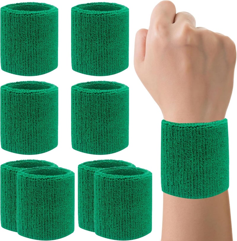 IMAGERIO 8 Pack Wrist Sweatbands Tennis Wrist Bands Absorbent Sweat Band for Men and Women, Breathable Cotton Sweatbands for Working Out, Football, Basketball, Running Athletic Sports - Image 1