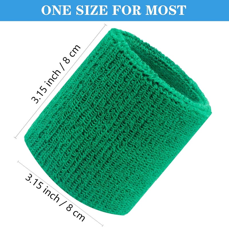 IMAGERIO 8 Pack Wrist Sweatbands Tennis Wrist Bands Absorbent Sweat Band for Men and Women, Breathable Cotton Sweatbands for Working Out, Football, Basketball, Running Athletic Sports - Image 2