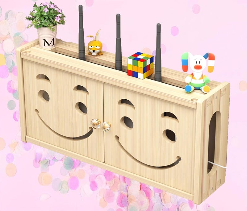 Wall Mounted WiFi Modem Holder Wall Mounted Modem Box TV Wall Cable Cover with Shelf Route - Image 1