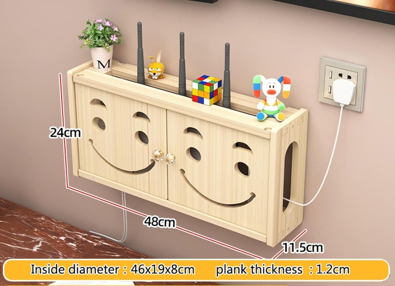 Wall Mounted WiFi Modem Holder Wall Mounted Modem Box TV Wall Cable Cover with Shelf Route - Image 2