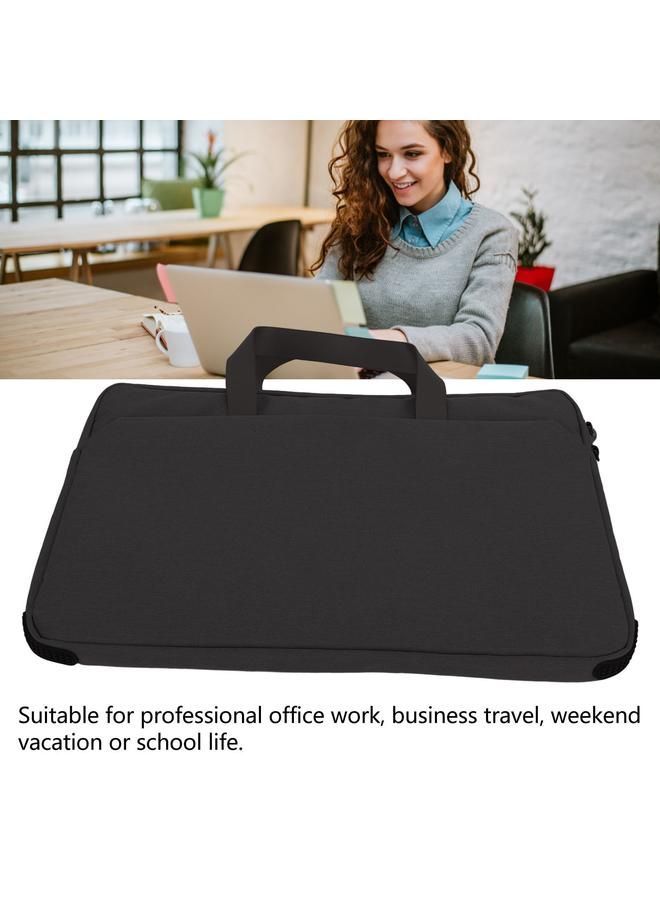 Laptop Bag Large Capacity Waterproof Simple Computer Carrying Case for 15.1‑15.6 Inch Laptops Office Travel Black
