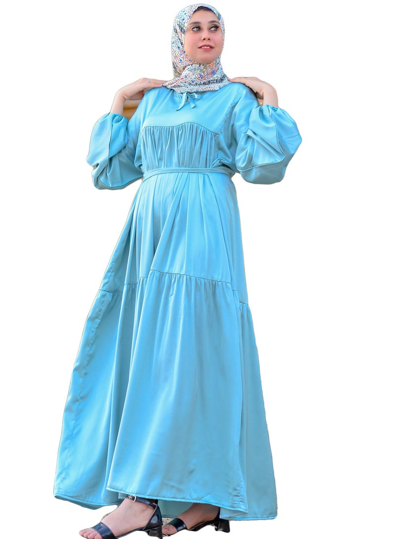 فستان كاجول ستان مينت جرين - Image 3